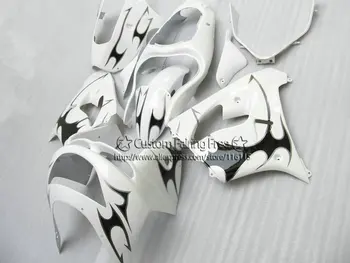 Чистый белый черный изготовленный на заказ обтекатель для Kawasaki Ninja fairings zx9r 98 99 ABS пластик ZX 9R 1998 1999 кузов + 7 подарков 2