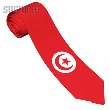 Эмблема флага Туниса, Мужские И Женские галстуки, Повседневные костюмы с клетчатым галстуком, Тонкие Свадебные Вечерние Деловые галстуки Gravatas 2