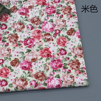 147x50CM Цветок розы Поплин хлопчатобумажная ткань ремесла летняя одежда платье лоскутная ткань для волос бант швейная ткань хлопчатобумажная ткань 3