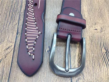 2016 кожаные l-образные ремни Cintos cinturon, абсолютно новые винтажные ремни с черной пряжкой-пистолетом 3