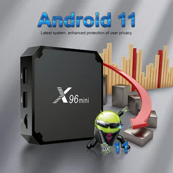 2023 Версия X96 Mini TV Box Android 11,0 Smart TV Box Amlogic S905W2 2,4 G/5,8 G WiFi Поддержка 4K H.265 HEVC телеприставка X96mini 3