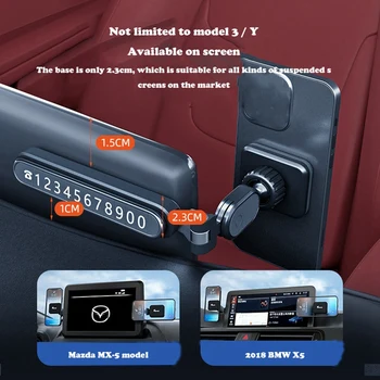 SUMI-TAP, 1 комплект, Подставка для автомобильного телефона, аксессуары для Tesla, регулируемые с помощью номерного знака, Аксессуары для крепления на магнитной адсорбции 3