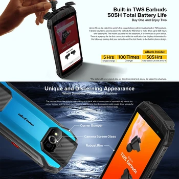 Ulefone Armor 15 Прочный Телефон Global 4G 6GB 128GB Buds с Идентификатором Отпечатка пальца на Внутренней Стороне с Google Smartpthone 3