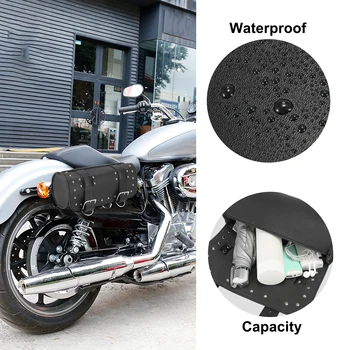 X Autohaux Сумка для инструментов на руле мотоцикла, велосипедная сумка для рулонов, водонепроницаемая искусственная кожа 3