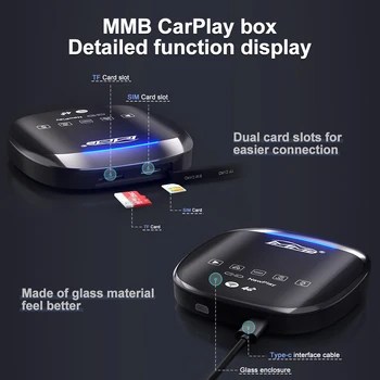 Автомобильная интеллектуальная автомобильная коробка MMB-MAX Android Автомобильная мультимедийная видеокарта SM Global Wireless Car Android 10 3