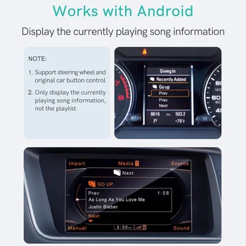 Автомобильный адаптер Bluetooth 5.0 aptX-HD AUX для музыкального интерфейса Audi MMI AMI Симфонический концерт для Mercedes Media для VW Разъем MDI 3
