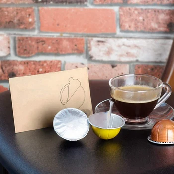 Алюминиевая кофейная крышка для кофейных капсул Nespresso Vertuoline, наклейка для заправки кофейных капсул, самоклеящаяся 150шт. 3