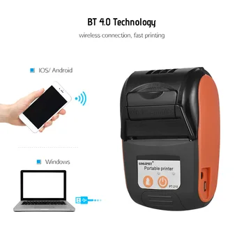 Беспроводной мини-принтер 58 мм, портативный термопринтер чеков, Bluetooth-совместимый телефон, ПК с Android iOS, карманный счет Impresoras 3