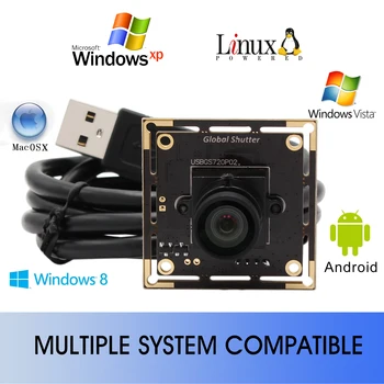 Веб-камера USB с глобальным затвором Высокоскоростная 60 кадров в секунду 720P UVC Plug Play Модуль USB-камеры без водителя 3