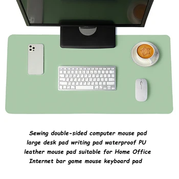 Двухсторонний портативный большой коврик для мыши, Геймерский водонепроницаемый коврик из искусственной кожи и замши, настольный коврик, коврик для компьютерной мыши, Клавиатура, крышка стола 3