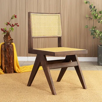 Деревянные обеденные стулья в скандинавском стиле, Дизайнерский Салон из ротанга, Обеденные Стулья для вечеринок на открытом воздухе, Современная роскошная мебель для столовой Cadeira WK 3