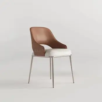 Дизайнерский обеденный стул, современный простой бытовой стул в итальянском стиле со спинкой в стиле ретро, обеденный стул для семейного отдыха со спинкой 3