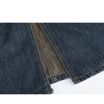 Женская джинсовая юбка трапециевидной формы с высокой талией в стиле ретро OL Long 3