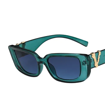 Женские солнцезащитные очки с защитой от ультрафиолета, модные солнцезащитные очки в квадратной оправе в стиле ретро, мужские очки для уличных съемок, подиумные очки 3