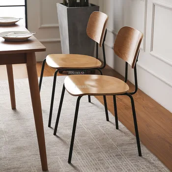 Итальянский обеденный стул FOSUHOUSE, Скандинавский стул, простые роскошные обеденные стулья для кухни, Домашняя мебель, Кованое железо, стул для кафе 3