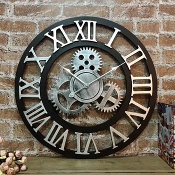Креативные Большие часы в стиле лофт, настенные часы для гостиной, американские индивидуальные Промышленные часы с зубчатым механизмом 3