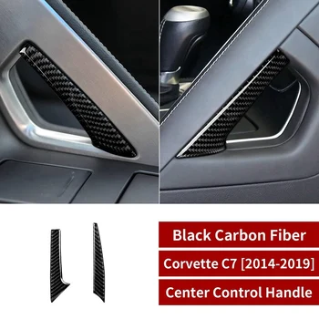 Накладка на центральную ручку управления, наклейка из углеродного волокна для Chevrolet Corvette C7 2014-2019, черный 3