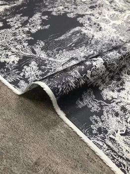Новая усовершенствованная саржевая эластичная шелковая ткань с принтом серого зверя, темпераментная рубашка, ткань до половины юбки, 50x140 см 3