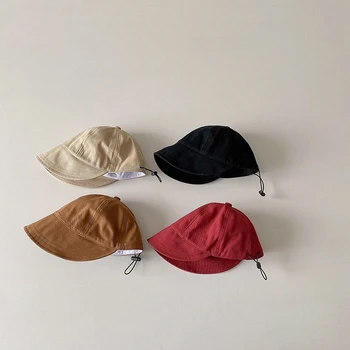 Новые Корейские модные Детские Широкополые шляпы, козырьки для мальчиков и девочек, детские уличные солнцезащитные шляпы, детские шапки, кепки от 1 до 6 лет 3
