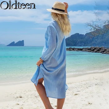 Плиссированный кардиган в европейском и американском стиле, купальник-бикини, солнцезащитная накидка, Пляжная куртка для женщин для отдыха 3