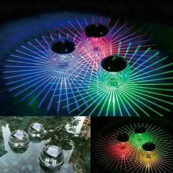 Подводный светильник, светодиодный светильник для бассейна, водонепроницаемые 7 цветов, изменяющие цветность RGB, светодиодные плавающие фонари, освещение пруда для рыбалки на солнечных батареях 3