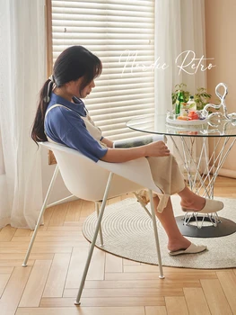 Скандинавский легкий Роскошный креативный стул для молочных бутылок, простые современные ресторанные обеденные стулья с изогнутой спинкой, стул для макияжа 3