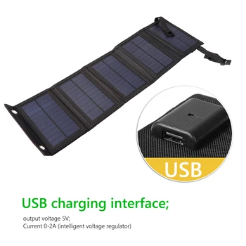 Складная солнечная панель мощностью 5 В 20 Вт, Солнечные панели USB, Водонепроницаемое зарядное устройство для солнечной батареи мобильного телефона, Power Bank для Samsung, Huawei 3