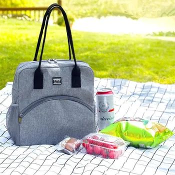 Термосумки для ланча и ужина, сумка большой емкости, коробка для завтрака для пикника, для школьников, Удобная сумка для ланча, сумка-тоут, сумка для еды 3