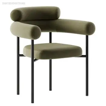 Хит продаж, кофейня в новом стиле, скандинавский легкий роскошный металлический минималистичный обеденный стул, дизайнерский стул с простой спинкой, гостиничный дом 3