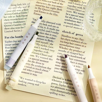 Эстетичные милые маркеры мягких цветов с мягким наконечником-стамеской для заметок в библейском дневнике, школьных канцелярских принадлежностей 3