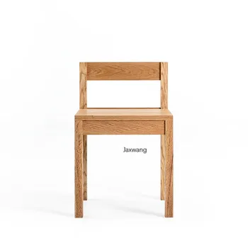 Японские обеденные стулья Кухонная мебель Мебель для дома из массива дуба Простой дизайнерский стул для макияжа с одной спинкой для спальни 3