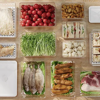 Ящики-органайзеры для холодильника Со съемным сливным поддоном для фруктов и овощей, для экономии продуктов, средних и крупных размеров 3