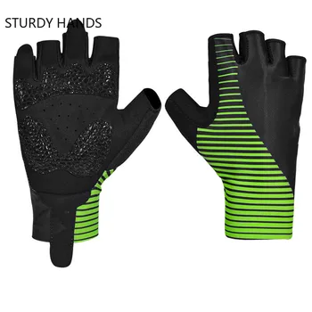 1 пара противоскользящих силикагелевых велосипедных перчаток, противоударные перчатки для горных велосипедов, спортивные перчатки, летние Велосипедные перчатки на половину пальца 4
