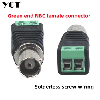 10ШТ BNC женский зеленый адаптер BNC без пайки адаптер Q9 терминал видеосигнала проводной разъем BNC YCT 4