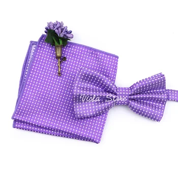 3 шт. Набор ярких разноцветных галстуков-бабочек в горошек Для мужчин, Свадебная брошь Жениха, Булавка-бабочка, Карманный квадрат, подарок на День рождения, Аксессуар для галстука 4