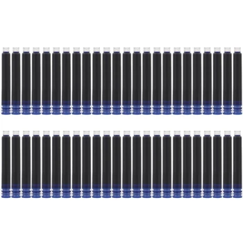 50 шт Сменная заправка для ручки Гладкие чернила быстросохнущие Диаметр отверстия 3,4 мм Черный/синий/черно-синий/красный для студентов 4
