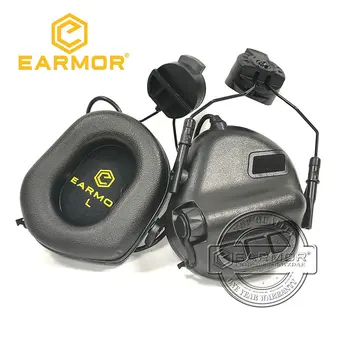Earmor M31H Черные Тактические наушники для защиты слуха с шумоподавлением, авиационная гарнитура Softair для быстрого адаптера шлемов 4