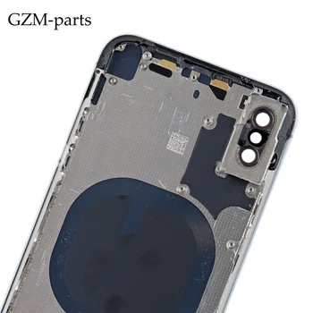 GZM-запчасти крышка батарейного отсека для iphone X задняя крышка стеклянная линза задний корпус с рамкой 4