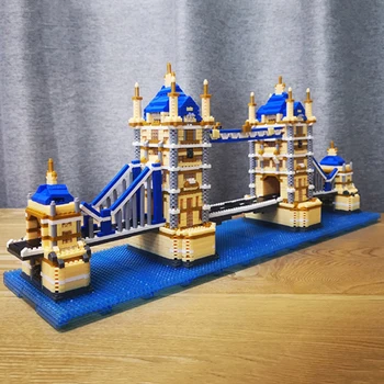 PZX 9919 Мировая Архитектура Лондонский Тауэрский Мост Река Темза 3D Мини Алмазные Блоки Кирпичи Строительная Игрушка Для Детей Подарок Без Коробки 4