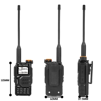 Ruyage UV3D Air Band Walkie Talkie Любительская Ветчинная Двухсторонняя Радиостанция UHF VHF 200CH Полный диапазон HT с каналом NOAA AM Satcom 4