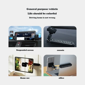 SUMI-TAP, 1 комплект, Подставка для автомобильного телефона, аксессуары для Tesla, регулируемые с помощью номерного знака, Аксессуары для крепления на магнитной адсорбции 4