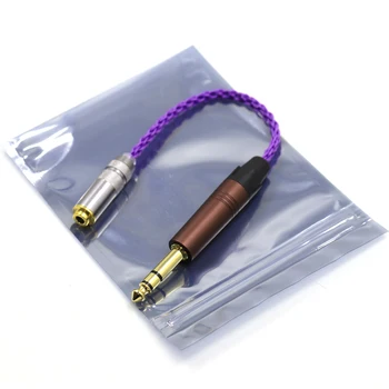 Бесцветный Фиолетовый Посеребренный кабель аудиоадаптера TRS с 3 контактами от 6,35 мм до 4,4 мм со сбалансированной розеткой 1/4 от 6,35 до 4,4 4