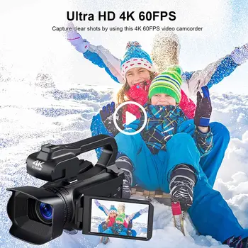 Видеокамера Видеокамера 4K Автофокус Vlogging Камера для YouTube 64MP 60FPS WiFi Веб-камера 4 