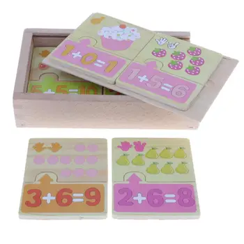 Деревянные арифметические карточки Монтессори с коробкой для детей, Развивающая игрушка по математике для малышей дошкольного возраста, игрушка для распознавания 4