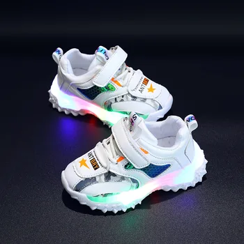 Детские кроссовки со светодиодной подсветкой, детская повседневная обувь для мальчиков, светящиеся кроссовки для малышей, легкая спортивная обувь для девочек 4
