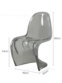 Дизайнерские обеденные стулья, креативная акриловая мебель для столовой из скандинавского пластика, табурет для макияжа Ghost Crystal, Прозрачное кресло 4