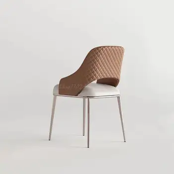 Дизайнерский обеденный стул, современный простой бытовой стул в итальянском стиле со спинкой в стиле ретро, обеденный стул для семейного отдыха со спинкой 4