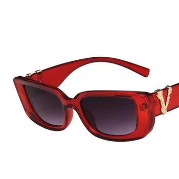 Женские солнцезащитные очки с защитой от ультрафиолета, модные солнцезащитные очки в квадратной оправе в стиле ретро, мужские очки для уличных съемок, подиумные очки 4