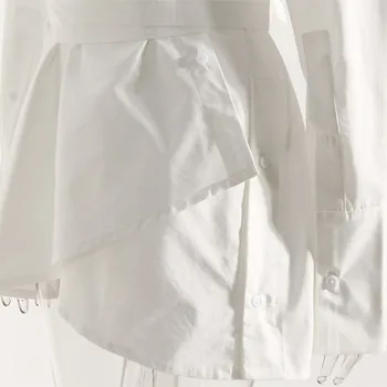 Женское платье-рубашка нерегулярной формы, винтажное, Свободное, с узкой талией, Дизайнерская пуговица, пэчворк, Офисная женская уличная одежда, сексуальная элегантная одежда 2023 4