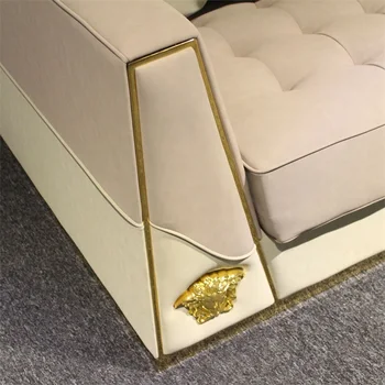 Кожаный диван для гостиной с роскошным европейским интерьером по индивидуальному заказу 4